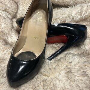 Christian Louboutin Black Patent Leather Pumps with Red Sole